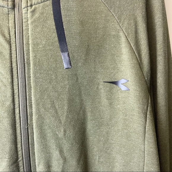 DIADORA sip up hoodie sweater green size large men’s - Picture 2 of 7